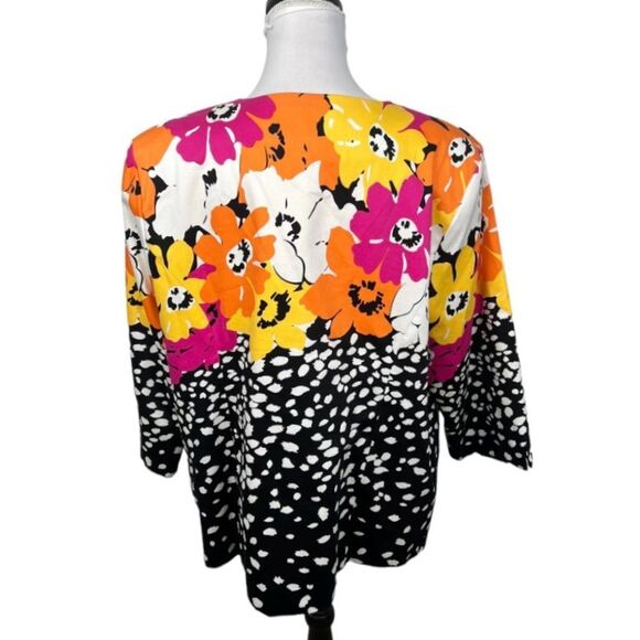 Birch Hill Jacket Blazer Womens Plus Size 1X Lined Bright Bold Floral Multicolor - Picture 6 of 9